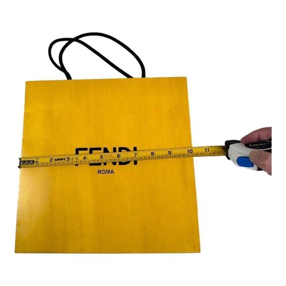 Fendi Yellow Shopping Bag Luxury Italian Gift Tote Rope Handles Authentic 10X10 - Picture 3 of 4